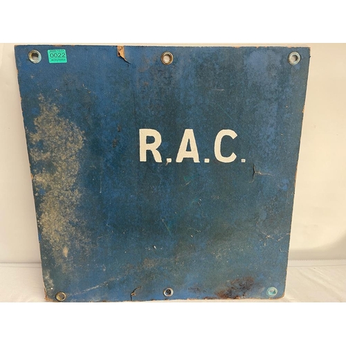 22 - R.A.C. Hardboard Sign (double sided) 