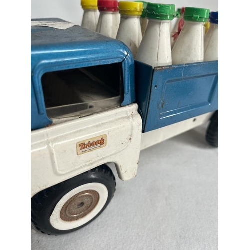 24 - Vintage Triang Milk Truck, Garage Model and Railway Platform with Accessories