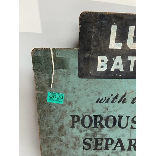 34 - Lucas Batteries Vintage Hardwood Sign (50cm x 60cm)