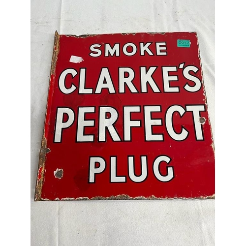 43 - Original Smoke Clarkes Perfect Plug - Double Sided Sign (40cm x 46cm)