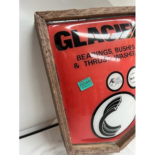 46 - Vintage Glacier Light Box Sign (33cm x 45cm)