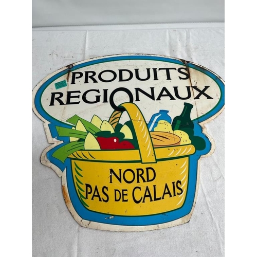 51 - French Enamel Shop Sign - good colour - Double Sided Hanging Sign (60cm x 52cm)