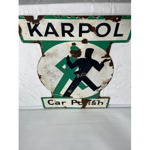 52 - Karpol Enamel Double Sided Hanging Sign (55cm x 73cm)