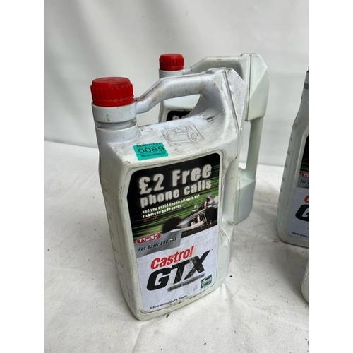 89 - 4 x 5 Litre Castrol GTX Motor Oil - unopened