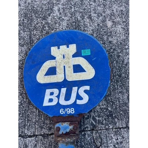 610 - Bus Stop Sign on Pole - Double Sided (270cm x 38cm)