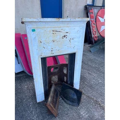 612 - Antique Cast Iron Fireplace with Two Hoods (no mantle)