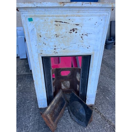 612 - Antique Cast Iron Fireplace with Two Hoods (no mantle)