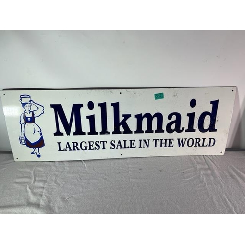 623 - Contemporary Enamel Milkmaid Advertising Sign (90cm x 30cm)