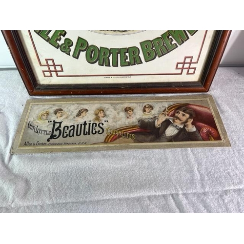 625 - Abraham Spivey Huddersfield Pub Sign (46cm x 63cm) and a Beauties Cigarettes Sign