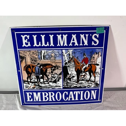 629 - Ellimans Embrocation and Contemporary Sign (44cm x 40cm)