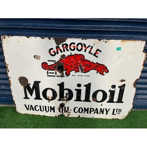 637 - Antique Gargoyle Mobil Oil Enamel Sign (110cm x 75cm)