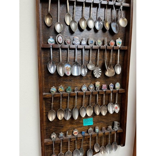 209 - Two Collector's Hanging Boards of Souvenir Spoons