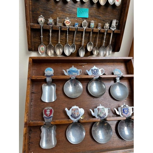 209 - Two Collector's Hanging Boards of Souvenir Spoons