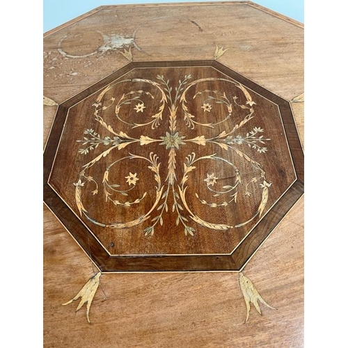 210 - Late Victorian Inlaid Mahogany Centre Table profusely inlaid with satinwood, olivewood etc (91cm x 9... 