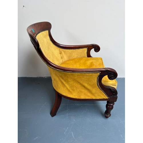 214 - William IV Mahogany Library Chair - Irish