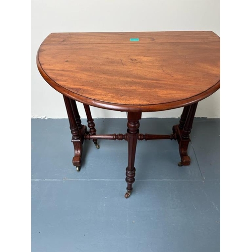 234 - Victorian Mahogany Yacht or Sutherland Table on turned supports (75cm x 72cm x 26cm)