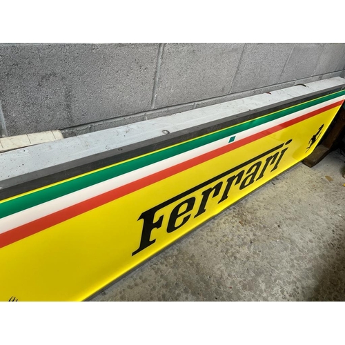 241 - Large Ferrari Light Up Dealership Sign - (working) - (244cm x 62cm x 13cm)