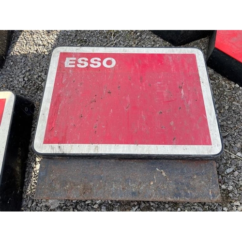 254 - 3 Esso Plastic and Metal Petrol Pump Signs (80cm x 75cm)