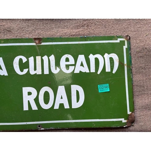 296 - Vintage Enamel Road Sign 