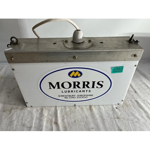 382 - Morris Lubricants Double Sided Hanging Box - both sides different (38cm x 25cm x 10cm)