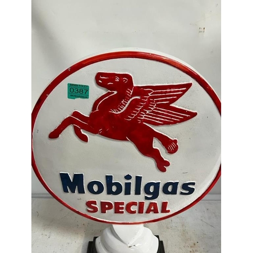 387 - Contemporary Mobil Gas Metal Sign (40cm x 52cm)