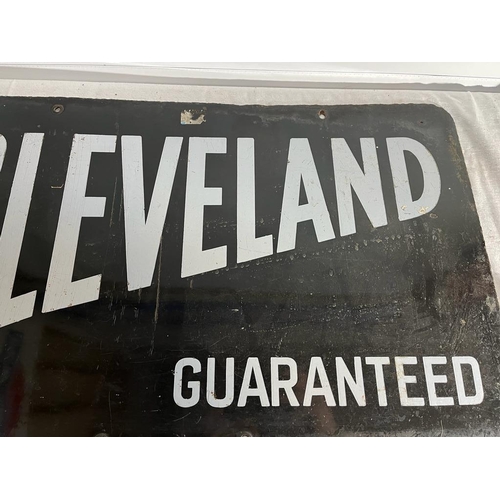 392 - Cleveland Petrol Double Sided Enamel Sign (76cm x 46cm)