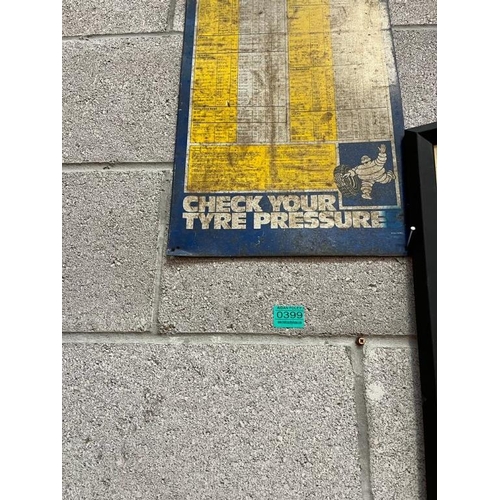 399 - Michelin Tyre Pressure Sign (28cm x 90cm)