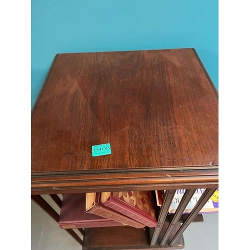 408 - Edwardian Walnut Revolving Bookcase and Books