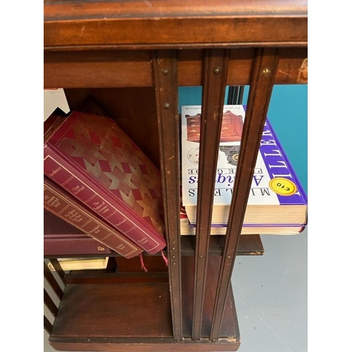 408 - Edwardian Walnut Revolving Bookcase and Books