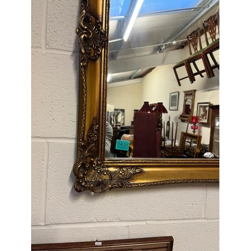 435 - Large Decorative Gold Frame Mirror (120cm x 75cm)