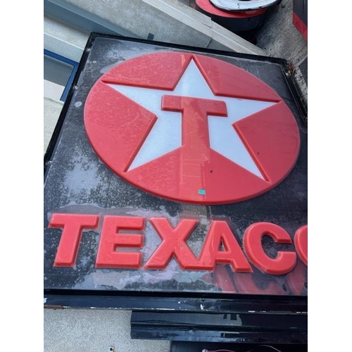 613 - Large Texaco Garage Forecourt Plastic Sign in Metal Frame (174cm x 210cm)