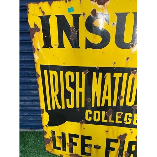 633 - Irish National Assurance Co. Ltd. College Green Enamel Sign (rare) - (182cm x 124cm)