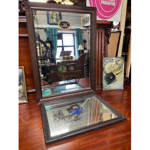 1060 - Vintage C & C Advertising Mirror (50cm x 67cm) and a Rothman's Mirror