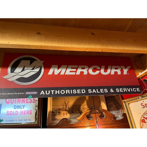 1230 - Vintage Mercury Fibreboard Sign (150cm x 50cm)