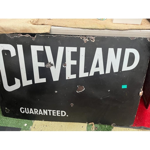 179 - Original Cleveland Enamel Petrol Sign (125cm x 76cm)