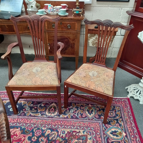 242 - Set of 8 Mahogany Dining Chairs in Georgian style including 2 Carvers