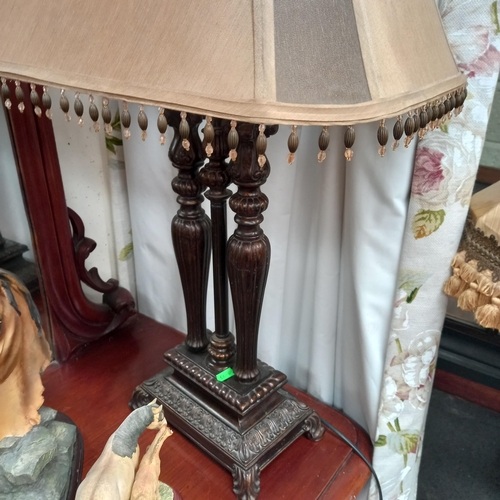 28 - Brass Column Standard Lamp and a Table Lamp