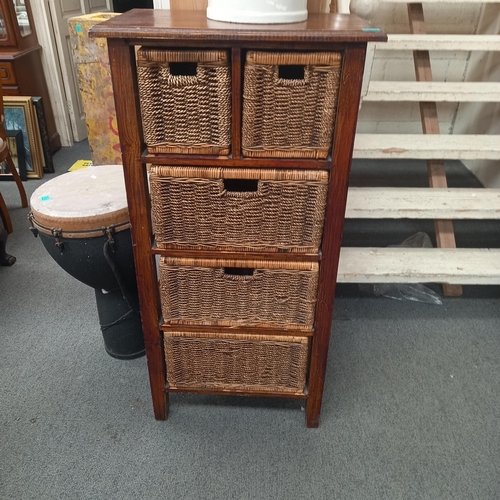 404 - 5 Drawer Wicker Chest