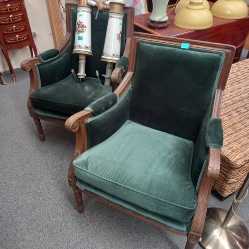 476 - Pair of Regency Style Mahogany Library Armchairs