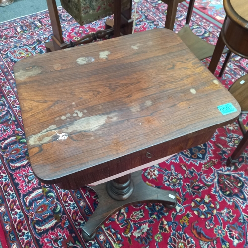 597 - Victorian Rosewood Ladies Sewing Table -Top needs a polish