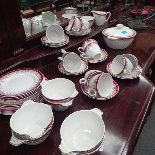 674 - Red and Gilt Breakfast Service (50 pieces)