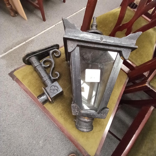 687 - Pair of Cast Iron Lantern Lights or Porch Lights