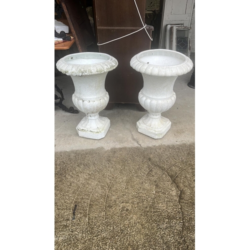 10 - Pair of Plastic Garden Urns