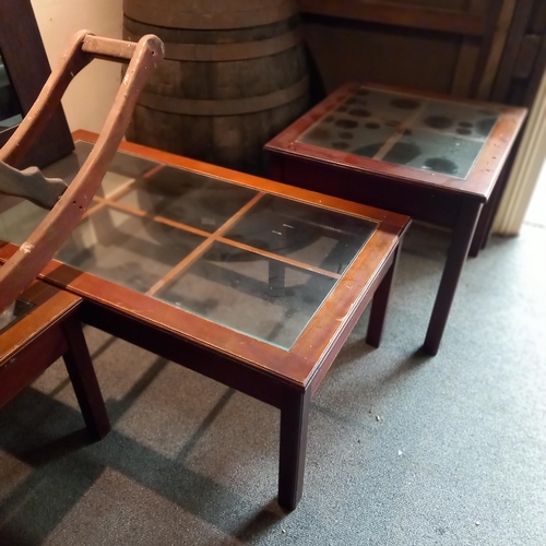 364 - 3 Glass Top Coffee Tables