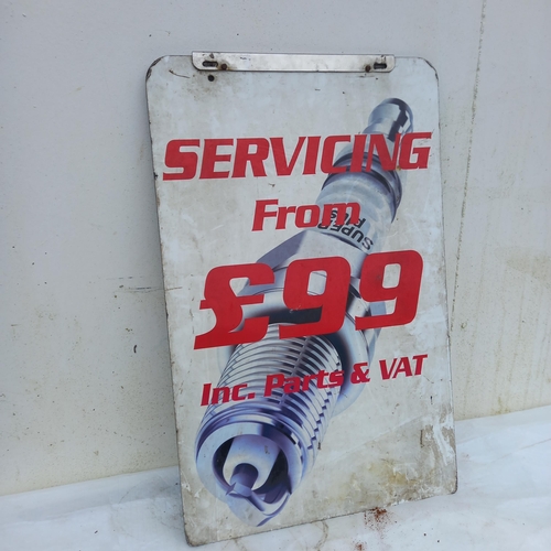 31 - Old Garage Double Sided Plastic Swing Sign - no stand (52cm x 82cm)