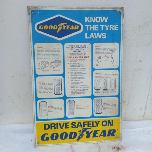 32 - Vintage Good Years Tyres Tin Sign 