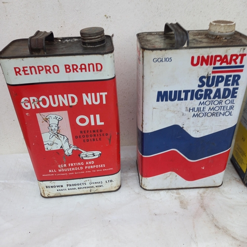 68 - Four Vintage 5 Litre Motor Oil Cans - various brands