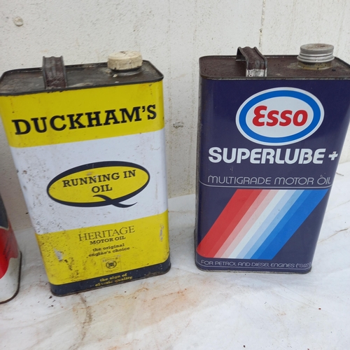 68 - Four Vintage 5 Litre Motor Oil Cans - various brands