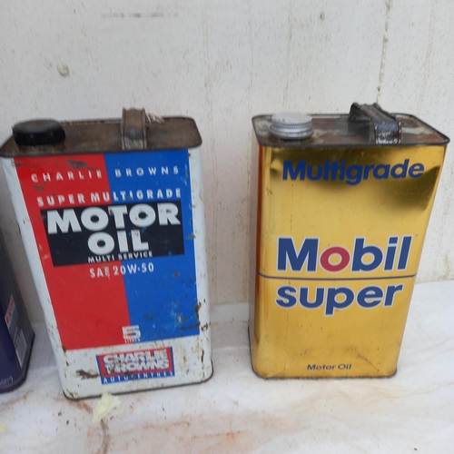 75 - Four Vintage 5 Litre Motor Oil Cans - various brands