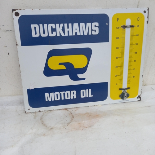 84 - Duckhams Motor Oil Original Enamel Thermometer (no tube) - (66cm x 51cm)